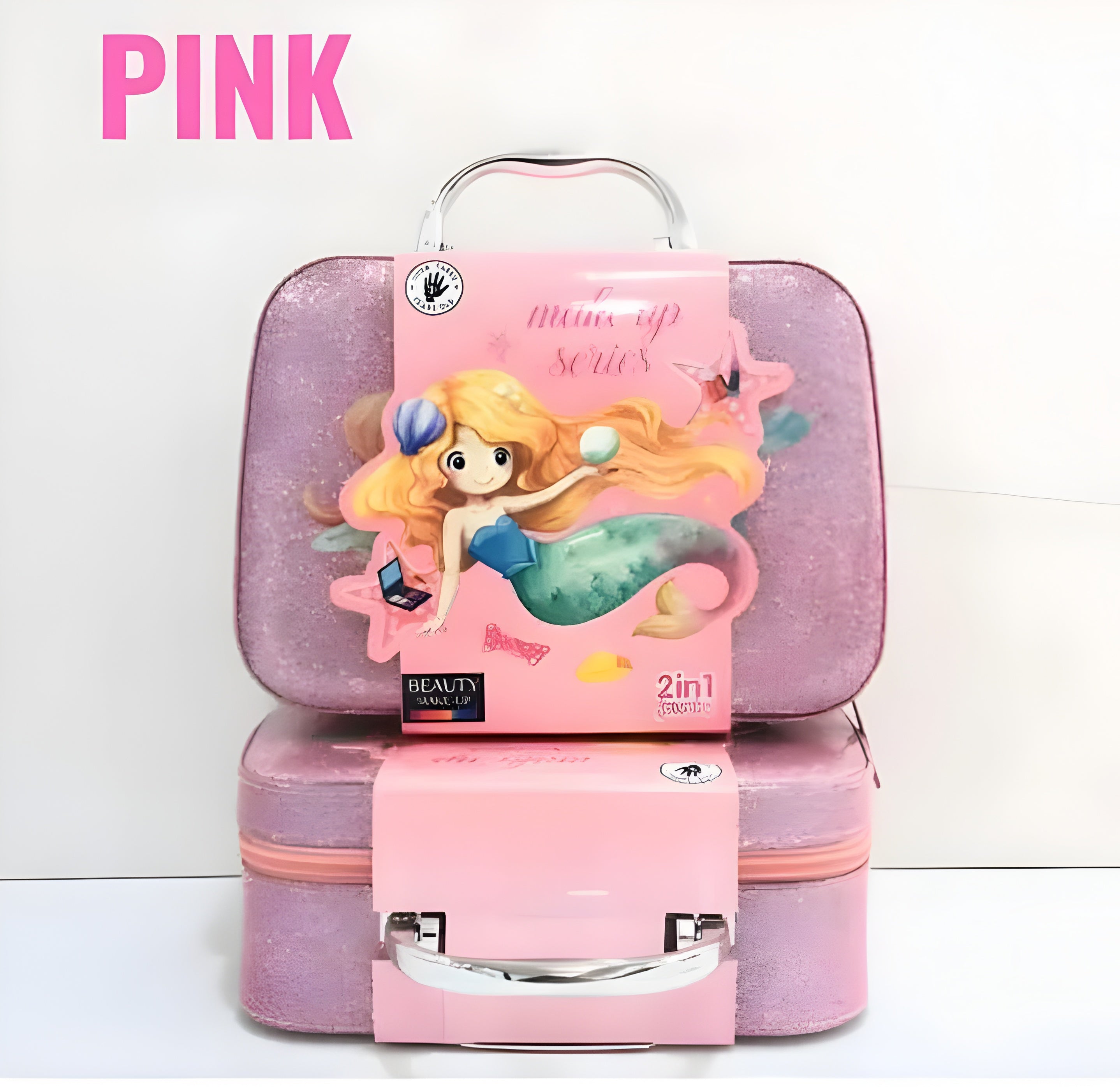 2 in 1 Beauty Makeup & Jewelry Bag Set for Kids – Safe, Non-Toxic, and Glitter Fun