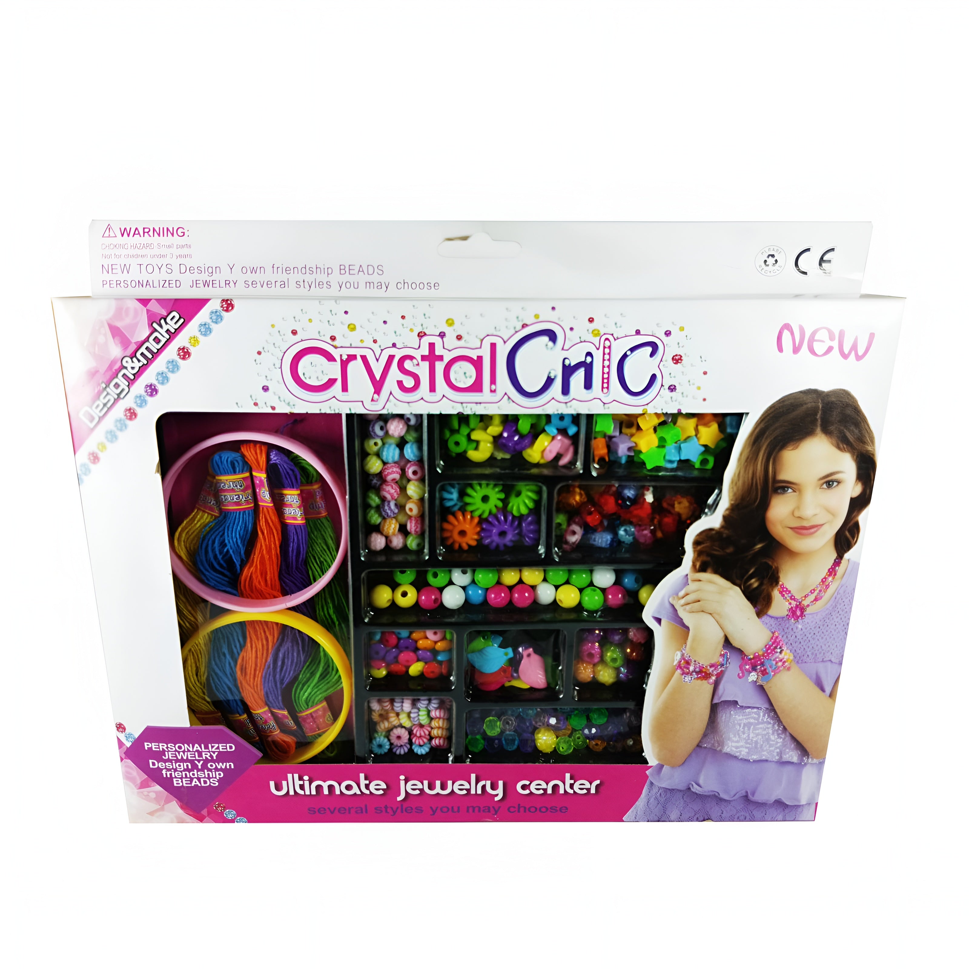 Crystal Chic Ultimate Jewelry Center – 1000+ Beads DIY Bracelet & Necklace Making Kit for Kids