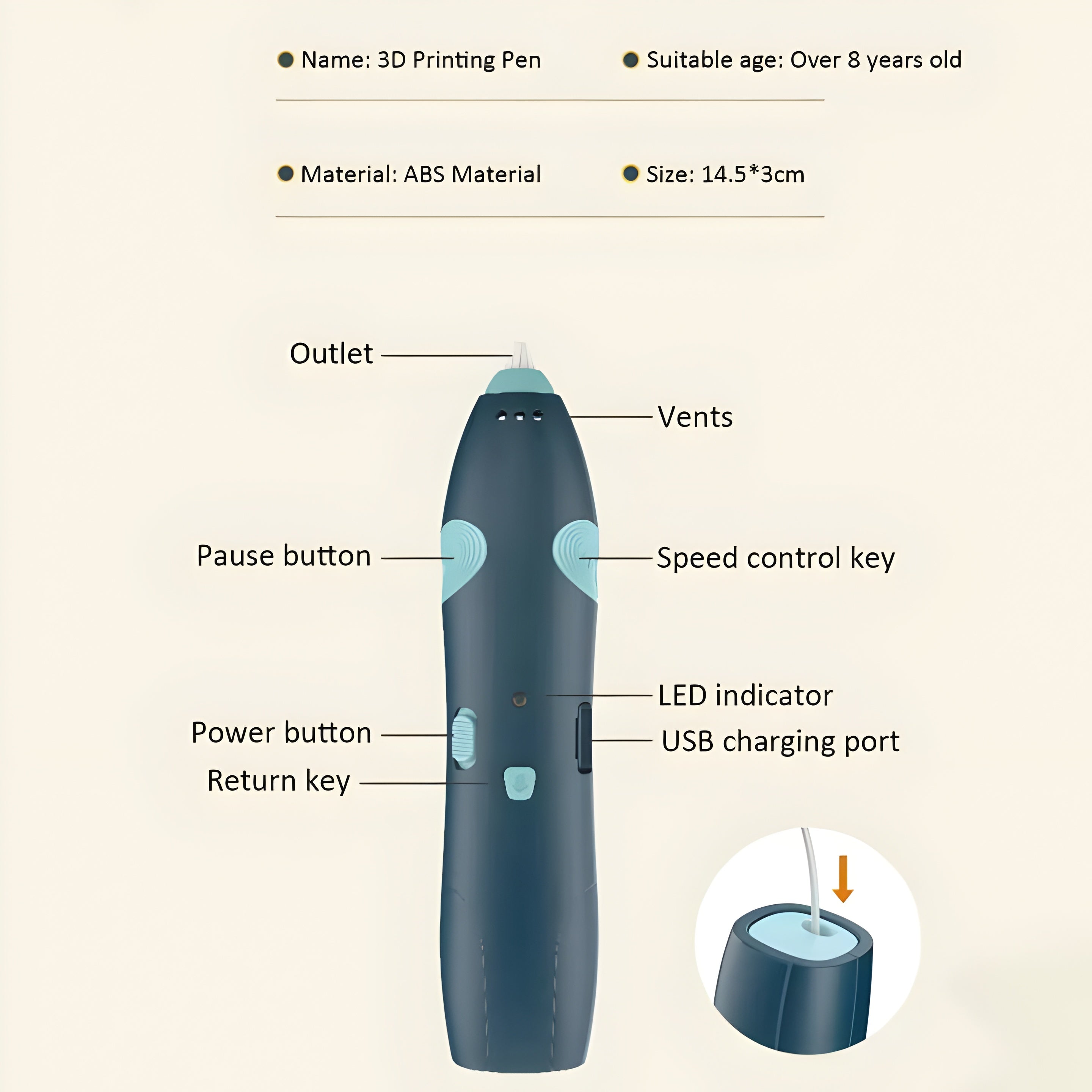 3D Printing Pen for Kids with Safe Filament