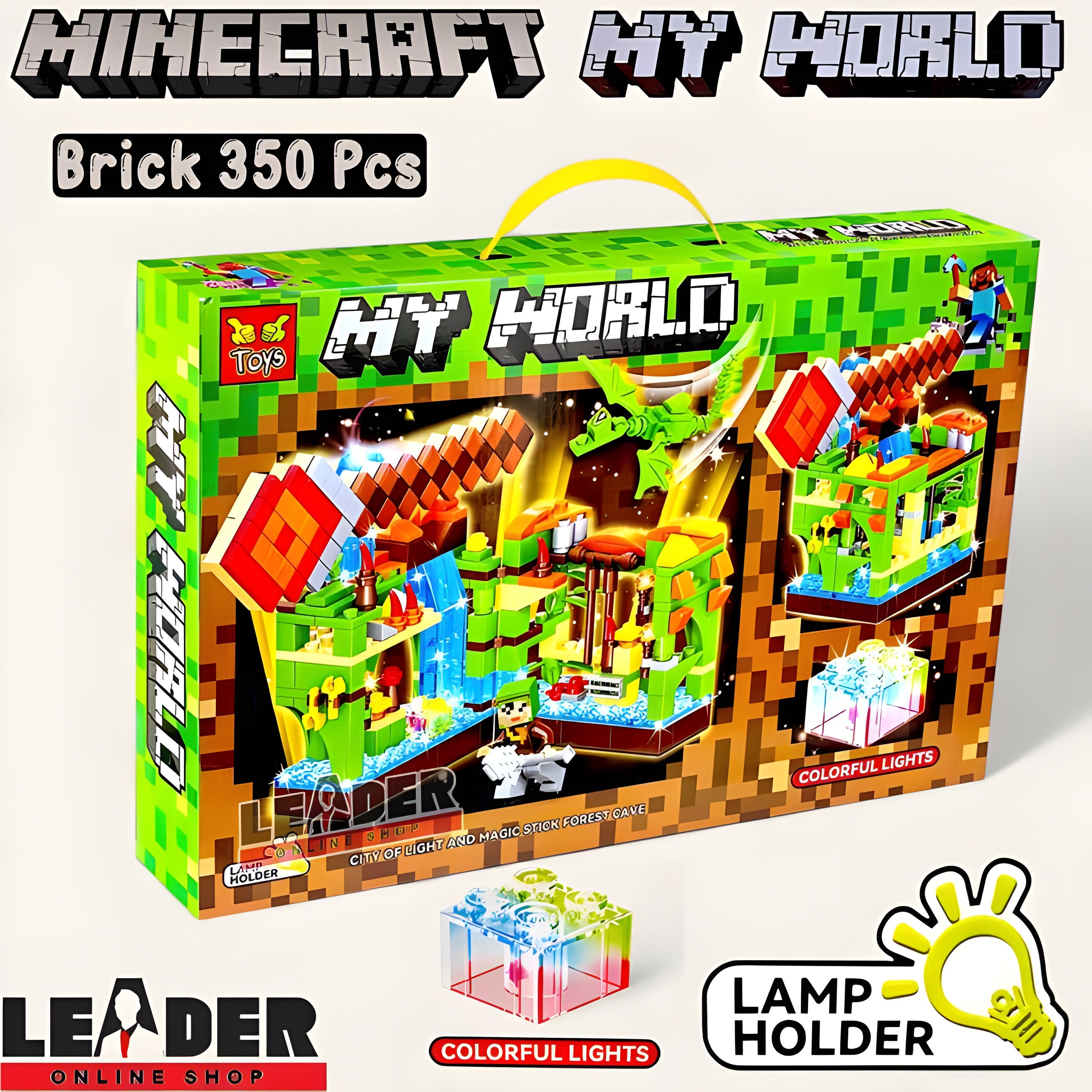 Minecraft Blocks – City of Light & Magic Stick Forest Cave Building Set (350 PCS)